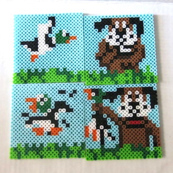 Set of 4 Duck Hunt Perler Coasters - Picture 6 of 6